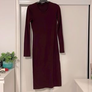 Burgundy midi dress